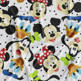Pearl White & Mickey Mouse Pattern Kid's Printed Fabric